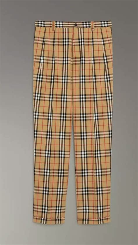 burberry cotton trouses|burberry trousers men's vintage.